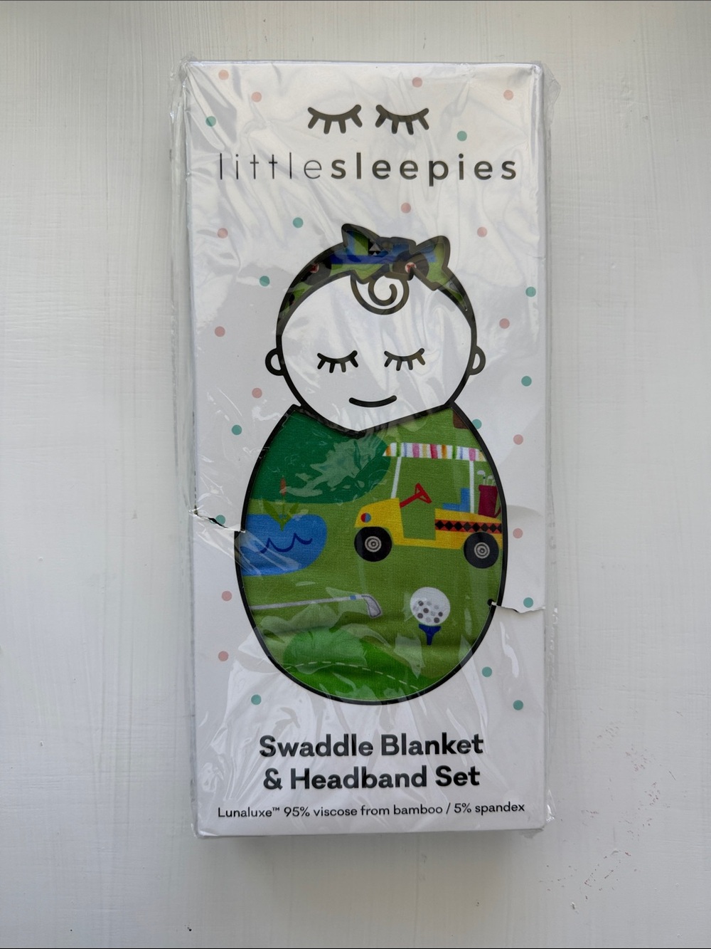 Little Sleepies Bamboo Golf Swaddle Blanket & Headband Set